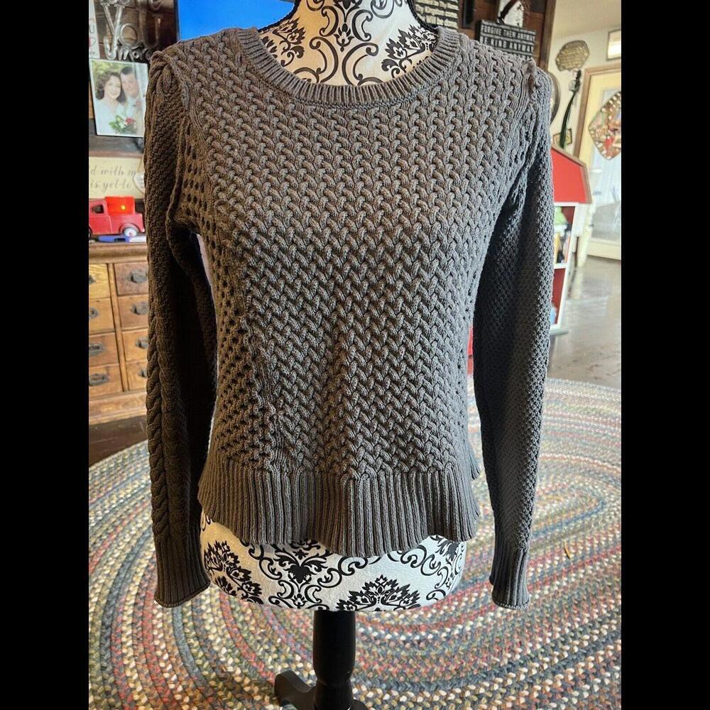 1 state‎ sweater Grey Cable Small